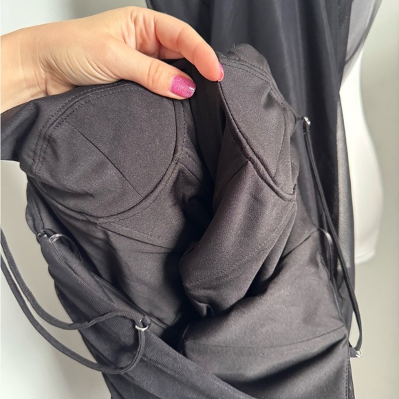 Zara Black Ruched Midi Dress NWT | Cocktail Evening Party Slip XL - Picture 10 of 10